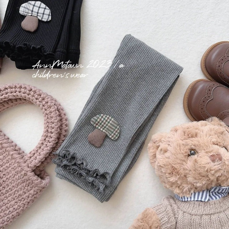 2023 Παιδικά κολάν για κορίτσια άνοιξη και φθινόπωρο Κορέα Κοριτσάκια χαριτωμένα κινούμενα σχέδια τρισδιάστατα κολάν μανιταριών Παιδικό παντελόνι Elastic Force