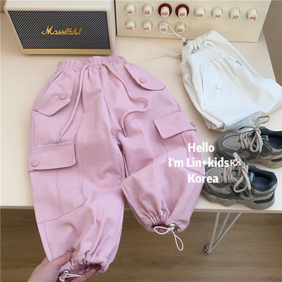 Modna dječja odjeća Hlače za djevojčice Cargo hlače za djevojčice Trenirke Hip-hop stil Hlače s trakom oko gležnja Hlače s manžetama