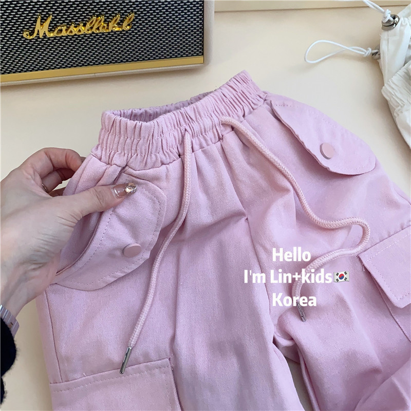 Modna dječja odjeća Hlače za djevojčice Cargo hlače za djevojčice Trenirke Hip-hop stil Hlače s trakom oko gležnja Hlače s manžetama