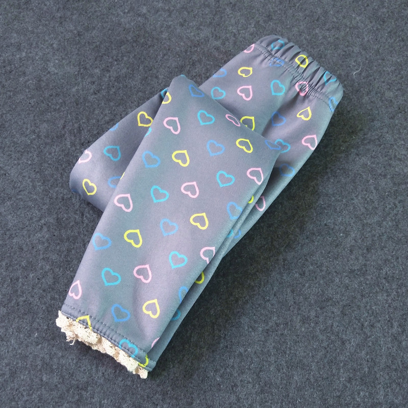 Φθινοπωρινό Χειμώνα Χοντρό ζεστό παιδικό παντελόνι κινουμένων σχεδίων Σχέδιο με δαντέλα Κοριτσίστικα κολάν για παιδικό παντελόνι