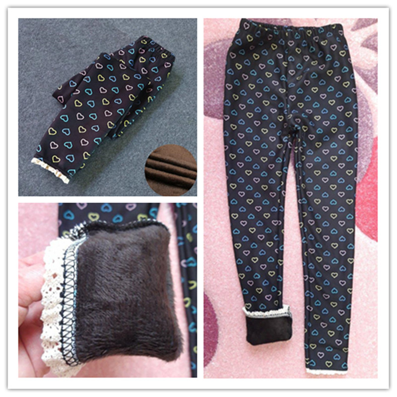 Φθινοπωρινό Χειμώνα Χοντρό ζεστό παιδικό παντελόνι κινουμένων σχεδίων Σχέδιο με δαντέλα Κοριτσίστικα κολάν για παιδικό παντελόνι