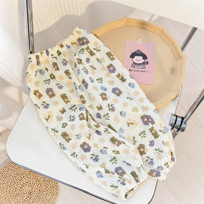 2023 Βρεφικό μακρύ παντελόνι για κορίτσια ελαστικό κάτω μέρος στη μέση Παιδικά κινούμενα σχέδια Κορεατικά παντελόνια Παιδικά casual μουσελίνα Playwear Soft Bloomer 1-6T