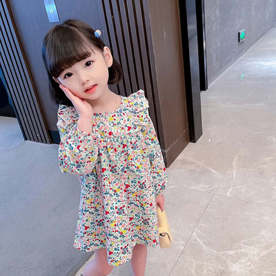 Haljina za djevojčice s uzorkom srca Dječja haljina za djevojčice Haljina dugih rukava za djecu Ležerna odjeća za djevojčice