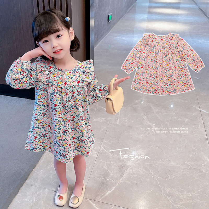 Haljina za djevojčice s uzorkom srca Dječja haljina za djevojčice Haljina dugih rukava za djecu Ležerna odjeća za djevojčice