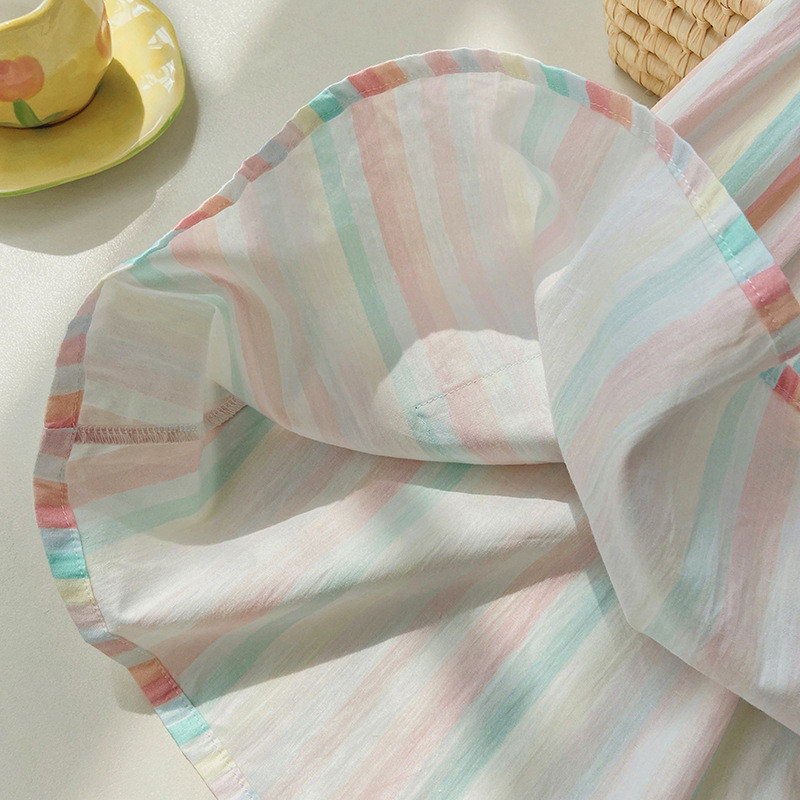 Ljetne mornaričke haljine za bebe bez rukava Dječja šarena prugasta jedrilica s vezom Haljine za djevojčice Modna dječja odjeća za djevojčice