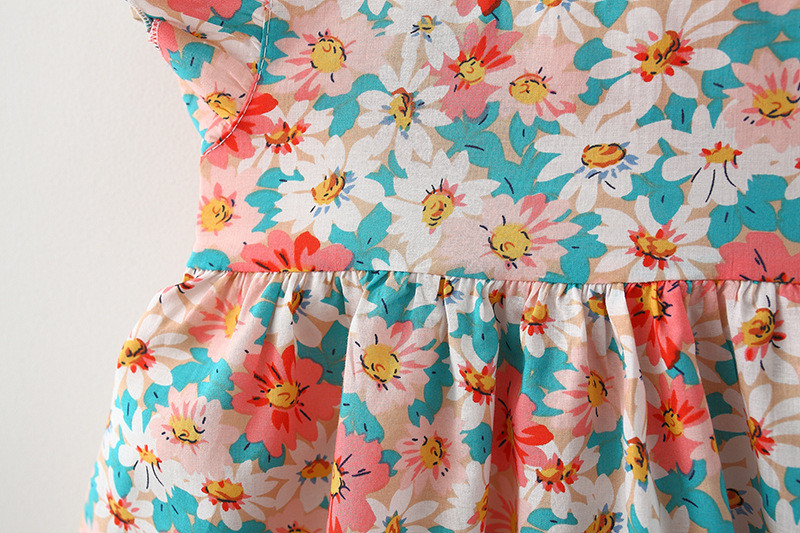 Idilična haljina za princezu za djevojčice Ljeto 2022. Nova mala haljina s letećim rukavima u obliku cvijeta Haljina za plažu bez rukava + šešir Dječja odjeća