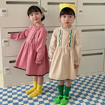 Ανοιξιάτικα και Φθινοπωρινά Παιδικά Ρούχα 2022 Ανοιξιάτικα μακρυμάνικα φόρεμα για κορίτσια Παιδικά ρούχα Δαντέλα Princess Vestidos