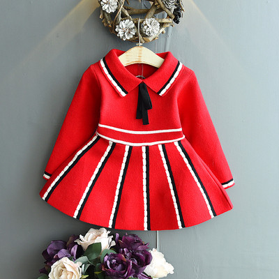 Rochie de pulover pentru fete Haine pentru bebeluși Colegiu vânt școală Uniforme pentru studenți Plis Crăciun Toamnă Iarnă Rochie de prințesă pentru copii