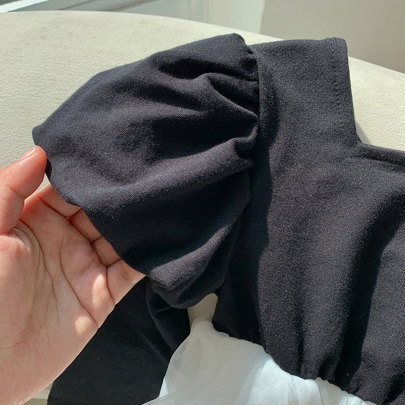 Ανοιξιάτικο φόρεμα για κορίτσια με μανίκια ψεύτικο δίχτυ για κορίτσια 2023 Παιδικό φόρεμα πριγκίπισσας σε φθινοπωρινό στυλ