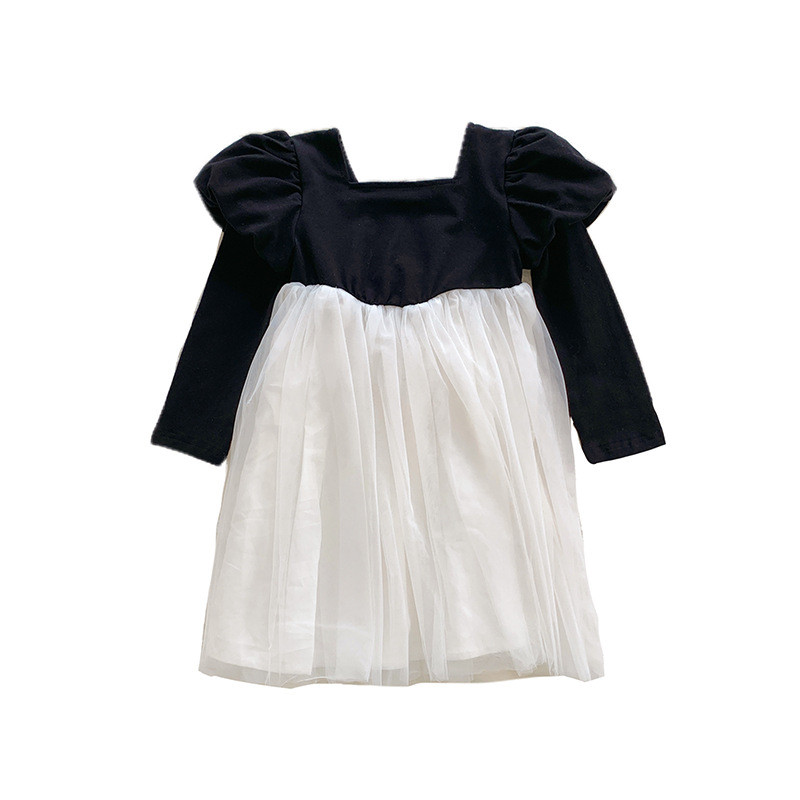 Ανοιξιάτικο φόρεμα για κορίτσια με μανίκια ψεύτικο δίχτυ για κορίτσια 2023 Παιδικό φόρεμα πριγκίπισσας σε φθινοπωρινό στυλ