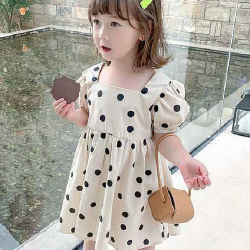 Ljetna haljina za djevojčice Jednostavan stil Haljina princeze s četvrtastim izrezom i kratkim rukavima Odjeća za bebe Dječja odjeća