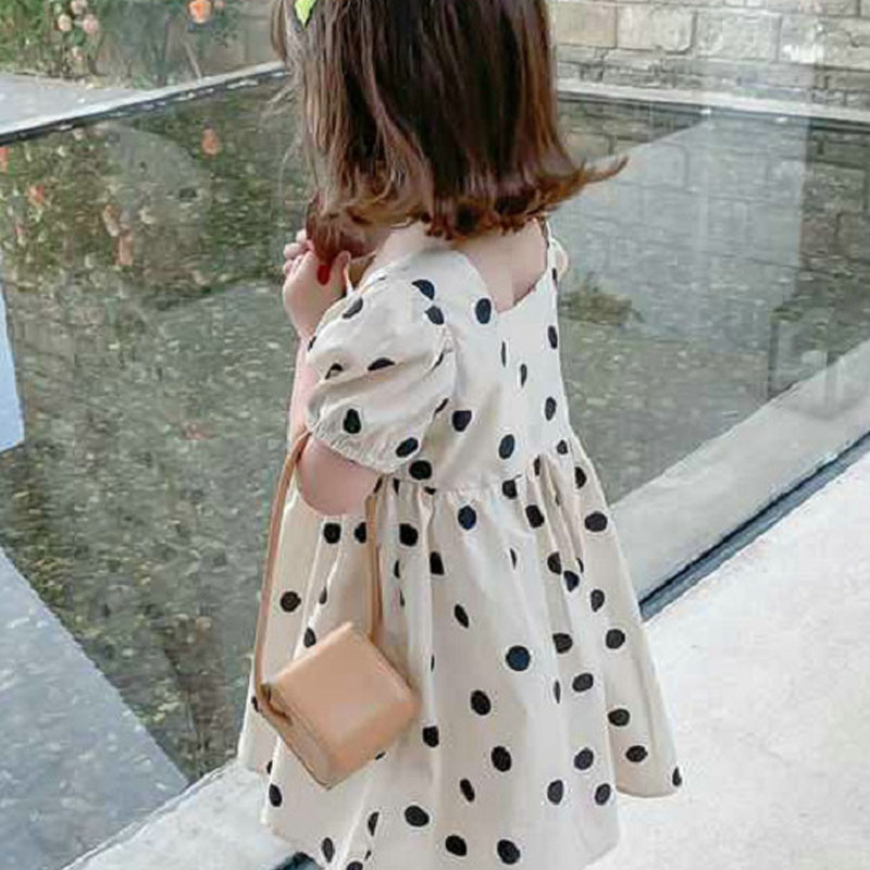 Ljetna haljina za djevojčice Jednostavan stil Haljina princeze s četvrtastim izrezom i kratkim rukavima Odjeća za bebe Dječja odjeća