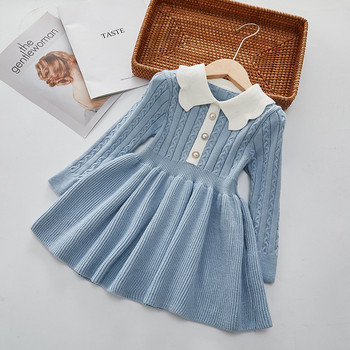 Φθινόπωρο παιδικό πουλόβερ φόρεμα 2022 Νέο χειμωνιάτικο μωρό πέτο Πριγκίπισσα φόρεμα Πλεκτά φορέματα βάσης Πλεκτά κορίτσια μόδα Παιδική στολή