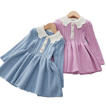Φθινόπωρο παιδικό πουλόβερ φόρεμα 2022 Νέο χειμωνιάτικο μωρό πέτο Πριγκίπισσα φόρεμα Πλεκτά φορέματα βάσης Πλεκτά κορίτσια μόδα Παιδική στολή