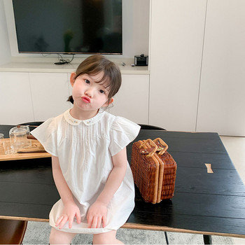 Κέντημα για κορίτσια καλοκαιρινό φόρεμα Μικρή λαιμόκοψη κούκλα μίνι φόρεμα Κορεάτικο στυλ Νέο καλοκαίρι καινούργια παιδικά ρούχα για παιδιά Παιδικά ρούχα