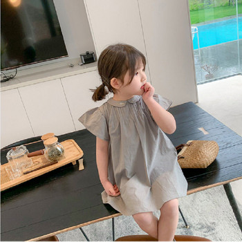 Κέντημα για κορίτσια καλοκαιρινό φόρεμα Μικρή λαιμόκοψη κούκλα μίνι φόρεμα Κορεάτικο στυλ Νέο καλοκαίρι καινούργια παιδικά ρούχα για παιδιά Παιδικά ρούχα
