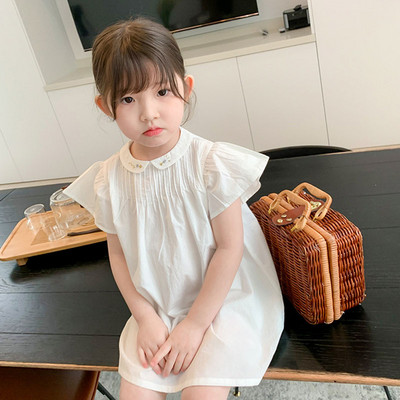 Ljetna haljina za djevojčice s vezom Mini haljina lutka s malim izrezom u korejskom stilu Nova ljetna nova dječja odjeća Dječja odjeća