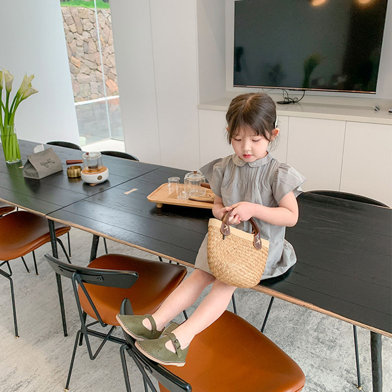 Ljetna haljina za djevojčice s vezom Mini haljina lutka s malim izrezom u korejskom stilu Nova ljetna nova dječja odjeća Dječja odjeća