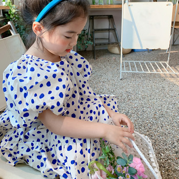 Καλοκαιρινό φόρεμα πριγκίπισσας για κορίτσια Παιδικό γλυκό πουά φόρεμα για κορίτσια μόδα Παιδική στολή 3-7 ετών Casual παιδικά ρούχα