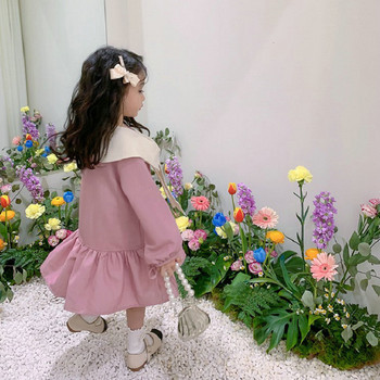 2023 Νέα ανοιξιάτικα και φθινοπωρινά φορέματα για κορίτσια μακριά κορδέλα Μικρό φρέσκο λουλούδι φόρεμα πριγκίπισσα φόρεμα μεγάλο πέτο Παιδικά ρούχα