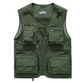 Лятна мъжка тактическа жилетка за разтоварване, ежедневна мъжка мрежеста жилетка с множество джобове, яке без ръкави, инструменти, джобна жилетка