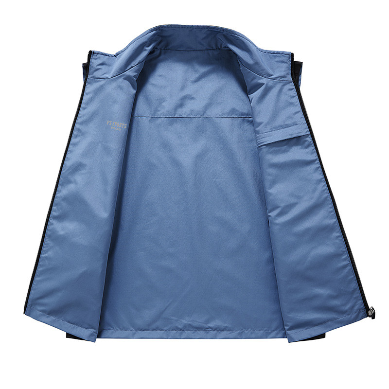 Мъжка жилетка Двустранно яке Без ръкави Ежедневно палто Моден потник Мъжки Син Черен Бързосъхнещ Водоустойчив Дишащ Множество джобове