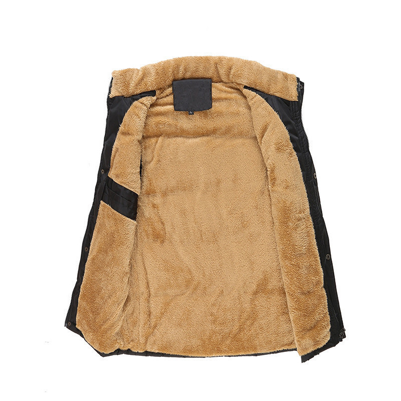 DIMUSI Есенно-зимна мъжка жилетка Мъжка памучна дебела топла жилетка Поларени термо меки жилетки Мъжко ветроустойчиво яке без ръкави 7XL