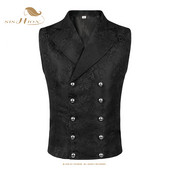 Ανδρικό γιλέκο μεσαιωνικό γιλέκο Renaissance Cosplay Vintage Vicotiran Steampunk Jacquard Swallow Top Noble Blazer κοστούμι VD3614