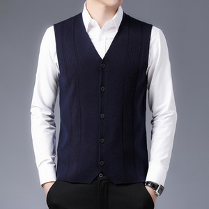 DIMUSI Vyriška striukė be rankovių Vyriška Desiger V formos kaklo liemenė Džemperis Megztos Liemenės Laisvalaikio vyrų megztiniai megztiniai megztiniai drabužiai