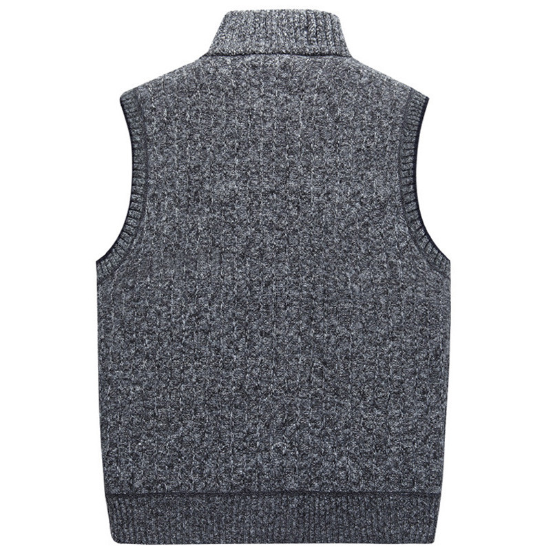 DIMUSI Есен Зима Мъжки жилетки Ежедневна мъжка плетена жилетка Жилетка Термични жилетки Мъжки ветроустойчиви якета без ръкави Облекло