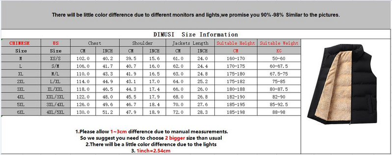 DIMUSI Мъжко яке Без ръкави Жилетка Зимно ново мъжко уплътнено жилетка с памучна подплата Ежедневни топли жилетки от полар Мъжко облекло