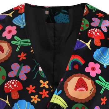 Χαριτωμένο εμπριμέ κοστούμι Steampunk γιλέκο για άνδρες Νυφικό φόρεμα Chaleco Hombre Fashion Ανδρικό γιλέκο Κομψό αμάνικο μπουφάν 4XL