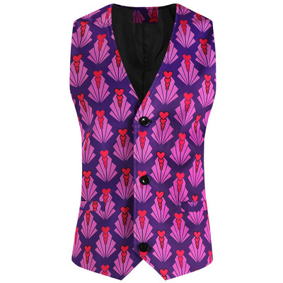 Сладък щампован костюм Стимпънк жилетка за мъже Сватбена рокля за парти Chaleco Hombre Модна мъжка жилетка Елегантно яке без ръкави 4XL