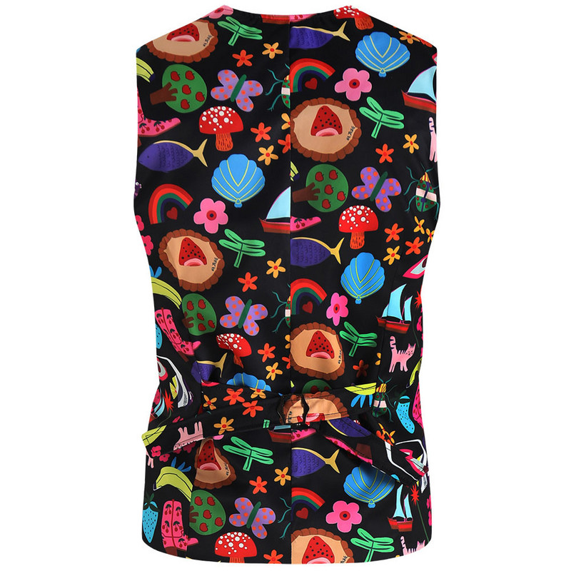 Сладък щампован костюм Стимпънк жилетка за мъже Сватбена рокля за парти Chaleco Hombre Модна мъжка жилетка Елегантно яке без ръкави 4XL