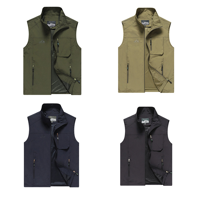 Пролет Есен Мъжки ежедневни карго жилетки Якета Палто Мъжки ветроустойчиви горни дрехи без ръкави Военна външна жилетка Мъжки голям размер 7XL