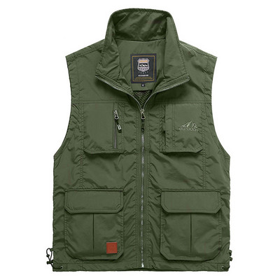 Лятна пролетна мрежеста тънка жилетка с множество джобове за мъже Голям размер Мъжко ежедневно яке без ръкави с много джобове Репортерска жилетка