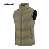 DIMUSI Мъжко яке, жилетка без ръкави, зимна мъжка жилетка с памучна подплата, палта, ежедневни ветровки, жилетки, маркови дрехи