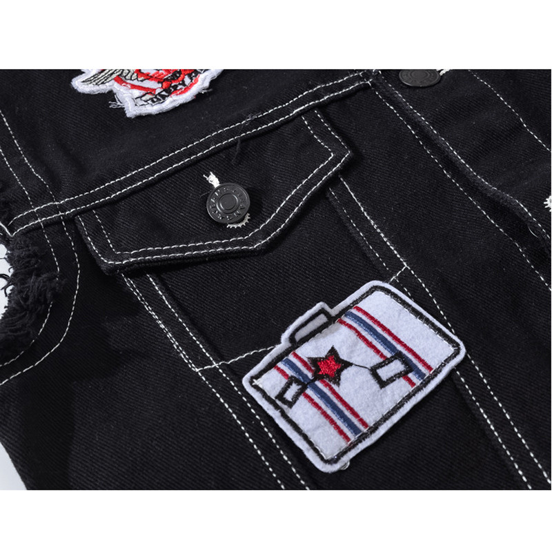 DIMUSI Summer Mens Vintage Design Denim Vest Casual Outwear Retor Sleeveless Jackets Men Biker Patch Jean Waistcoats Clothing