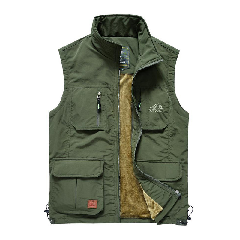 DIMUSI Зимна мъжка жилетка Ежедневни поларени топли жилетки Мъжки терможилетки Якета Ежедневни риболовни якета без ръкави Мъжко облекло