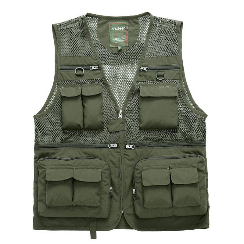 DIMUSI Мъжки жилетки Ежедневни мрежести дишащи жилетки с много джобове, якета без ръкави, мъжки горни дрехи, риболовни жилетки, маркови дрехи 6XL