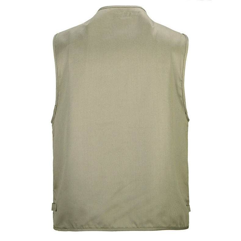 Ljetni muški ležerni prsluk s mnogo džepova Novi muški klasični patentni zatvarač, tanki fotografski radni prsluk bez rukava s više džepova