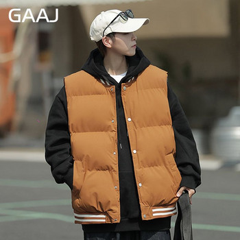 Мъжко термо жилетка с марка GAAJ, пролетно-есенно ежедневна жилетка без ръкави, зимни свободни удебелени топли палта, модно улично облекло