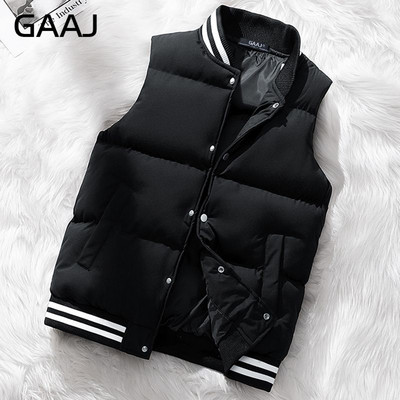 Мъжко термо жилетка с марка GAAJ, пролетно-есенно ежедневна жилетка без ръкави, зимни свободни удебелени топли палта, модно улично облекло