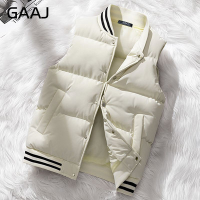 Мъжко термо жилетка с марка GAAJ, пролетно-есенно ежедневна жилетка без ръкави, зимни свободни удебелени топли палта, модно улично облекло