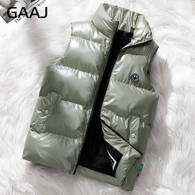 Мъжко термо жилетка с марка GAAJ, пролетно-есенно ежедневна жилетка без ръкави, зимни свободни удебелени топли палта, модно улично облекло