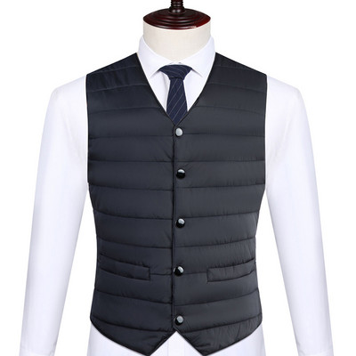Зимни мъжки тънки жилетки с жилетки Топли мъжки дрехи Есенни якета без ръкави Мъжки джобове Удобно яке за мъжко облекло
