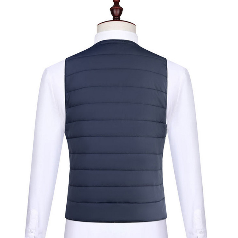 Зимни мъжки тънки жилетки с жилетки Топли мъжки дрехи Есенни якета без ръкави Мъжки джобове Удобно яке за мъжко облекло