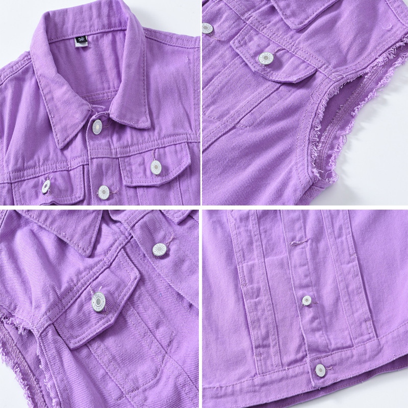 DIMUSI Есенна мъжка жилетка Ретро дънкови дънки Жилетка Модни якета без ръкави Ежедневни дънки с нитове и дупки Жилетки Мъжко облекло