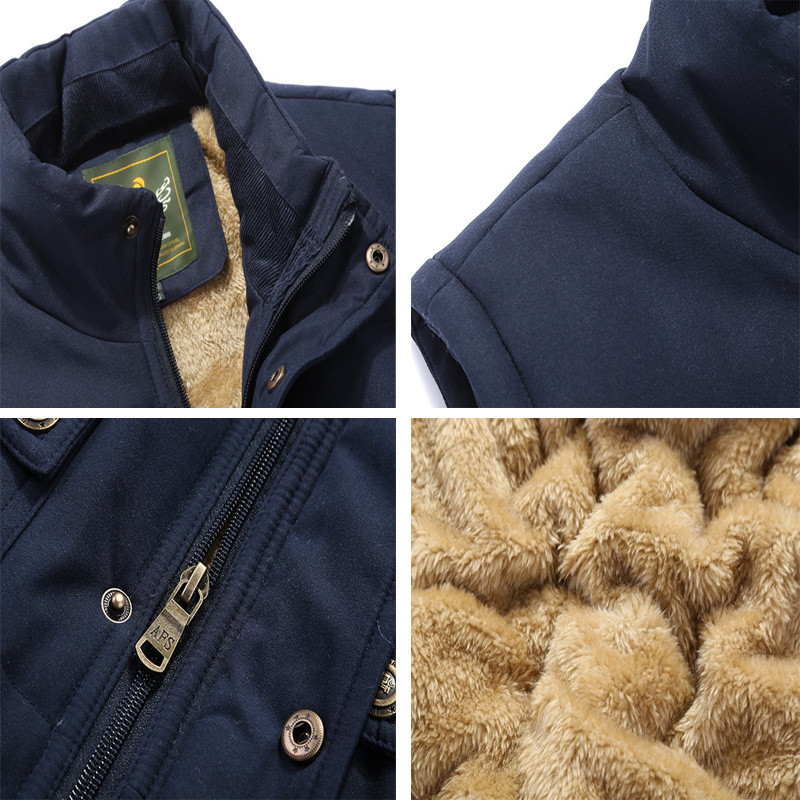 DIMUSI Зимна мъжка жилетка Полар Дебела топла жилетка Ежедневни термични меки жилетки Мъжки ветровки Якета без ръкави Облекло