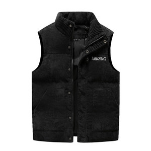 DIMUSI Мъжко яке Без ръкави Жилетка Зимна мода Мъжка дебела жилетка с памучна подплата Ежедневни кадифени жилетки Яке Облекло